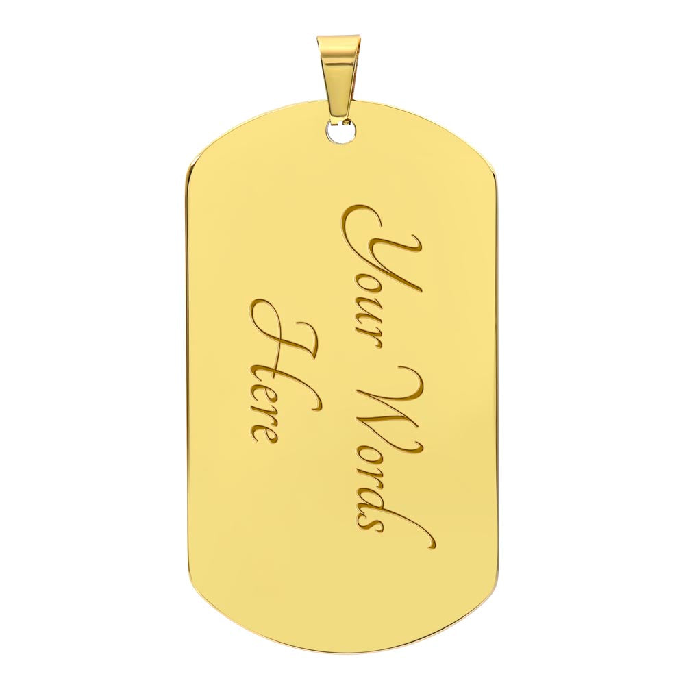 Luxury Graphic Dog Tag Necklace – Personalized Stylish Pendant with Custom Engraving, Unique Gift for Him or Her