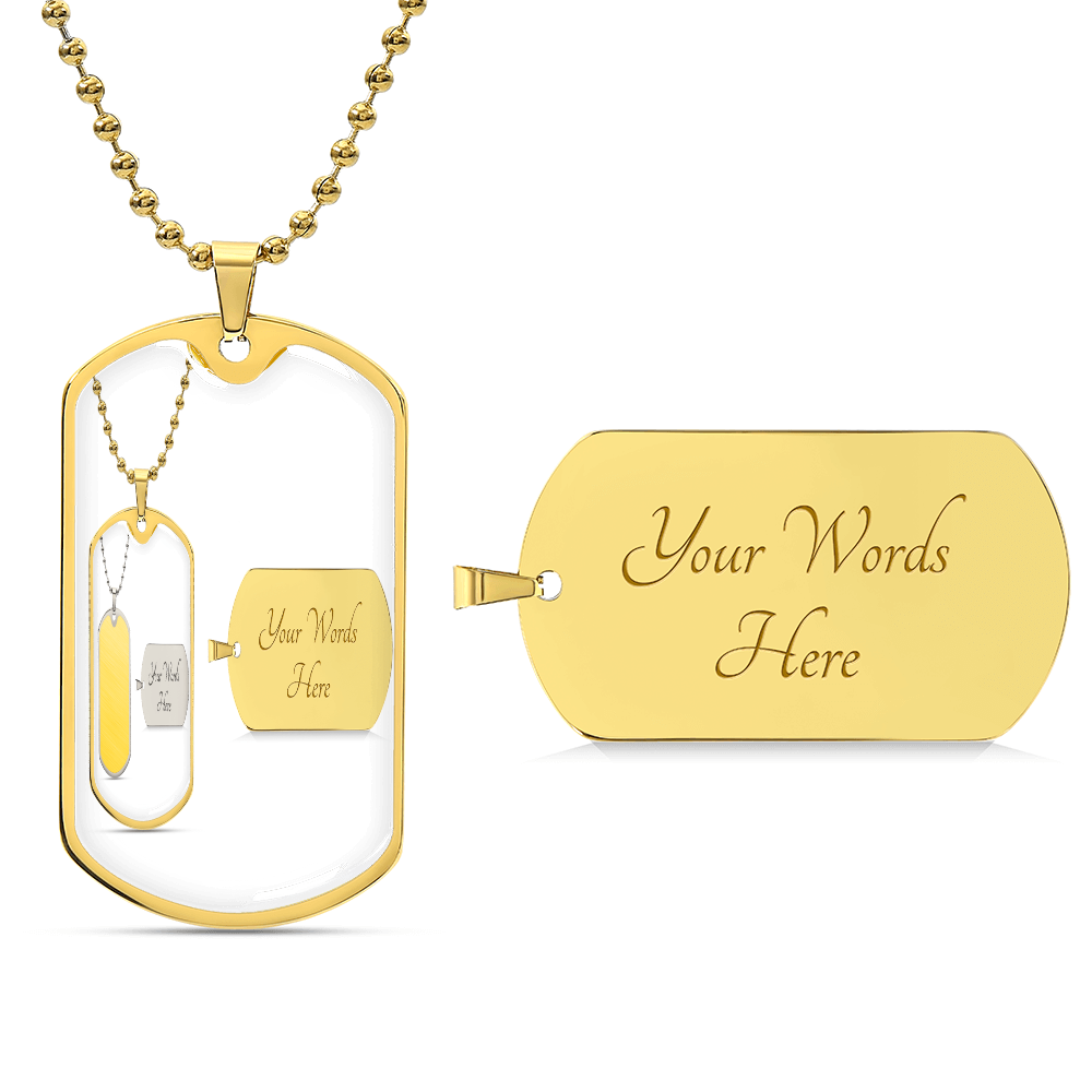 Luxury Graphic Dog Tag Necklace – Personalized Stylish Pendant with Custom Engraving, Unique Gift for Him or Her