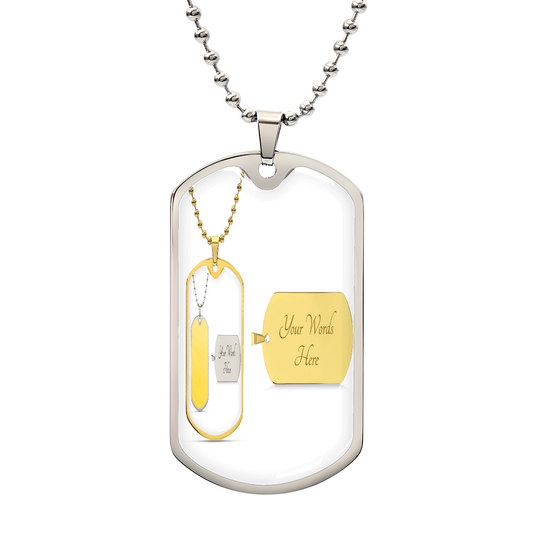 Luxury Graphic Dog Tag Necklace – Personalized Stylish Pendant with Custom Engraving, Unique Gift for Him or Her
