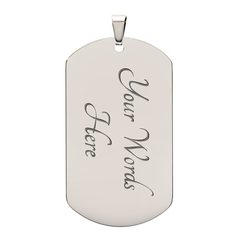Luxury Graphic Dog Tag Necklace – Personalized Stylish Pendant with Custom Engraving, Unique Gift for Him or Her