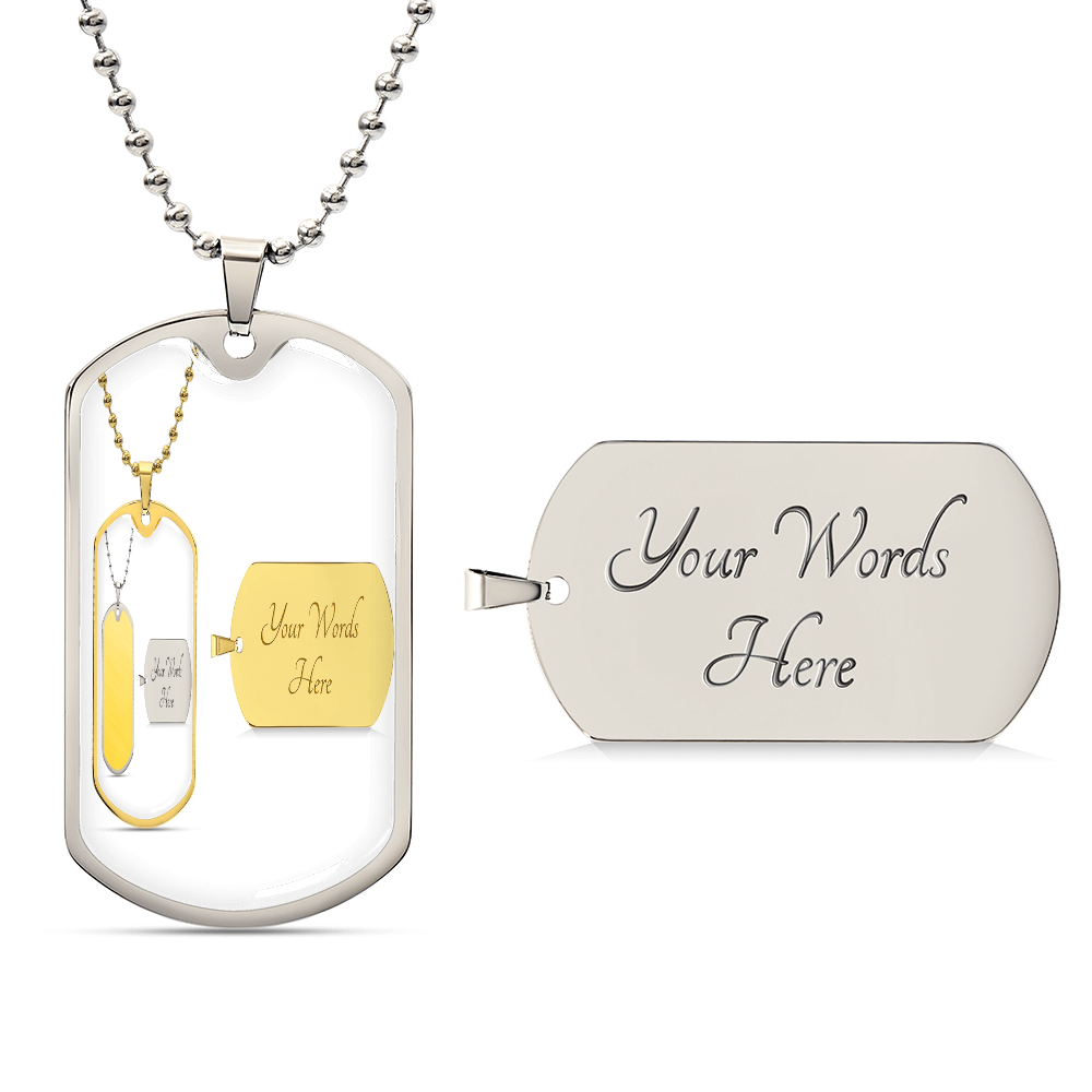 Luxury Graphic Dog Tag Necklace – Personalized Stylish Pendant with Custom Engraving, Unique Gift for Him or Her